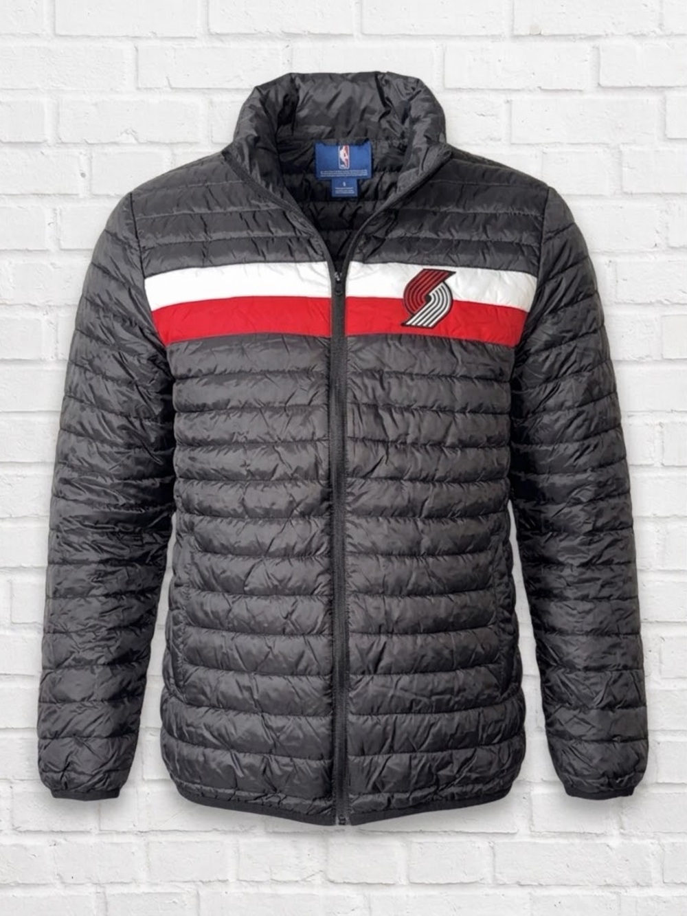 NBA Portland Trail Blazers Carl Banks G-III Micro Puffer Jacket Men's Small EUC